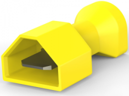 Isolierte Flachsteckhülse, 6,35 x 0,81 mm, 3,31 bis 5,26 mm², AWG 12 bis 10, Messing, verzinnt, gelb, 4-521097-2