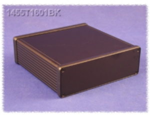 Aluminium-Druckguss Gehäuse, (L x B x H) 160 x 165 x 52 mm, schwarz (RAL 9005), IP54, 1455T1601BK