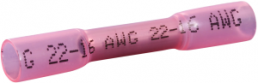 Stoßverbinder Set mit Wärmeschrumpfisolierung, 0,5-1,5 mm², AWG 22 bis 16, rot, 36 mm