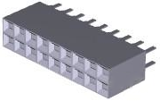 Buchsengehäuse, 18-polig, RM 2.54 mm, gerade, schwarz, 534206-9