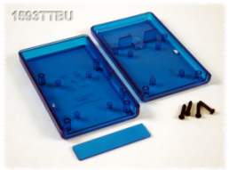 ABS Gerätegehäuse, (L x B x H) 112 x 66 x 21 mm, blau/transparent, IP54, 1593TTBU