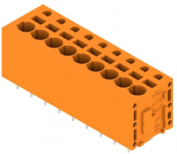 Leiterplattenklemme, 9-polig, RM 5 mm, 0,12-2,5 mm², 20 A, Federklemmanschluss, orange, 1330520000