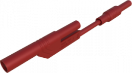 Messleitung mit (4 mm Stecker, gerade) auf (4 mm Buchse, gerade), 80 mm, rot, PVC, 2,5 mm², CAT III