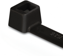 Kabelbinder innenverzahnt, Polyamid, (L x B) 145 x 2.5 mm, Bündel-Ø 1.5 bis 35 mm, schwarz, UV-beständig, -40 bis 85 °C