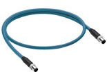 Sensor-Aktor Kabel, M12-Kabelstecker, gerade auf M12-Kabelstecker, gerade, 4-polig, 1 m, TPE, türkis, 22397