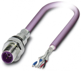 Sensor-Aktor Kabel, M12-Kabelstecker, gerade auf offenes Ende, 5-polig, 0.5 m, PUR, violett, 4 A, 1525623