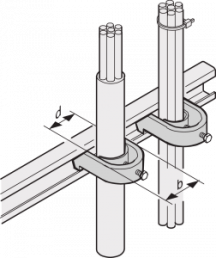 Kabelschelle, max. Bündel-Ø 22 mm, Stahl, (B) 26 mm