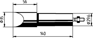 Lötspitze, Meißelform, Ø 29.6 mm, (L x B) 140 x 35 mm, 0552MD/SB