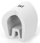 PVC Kabelmarkierer, Aufdruck "E", (L x B x H) 4.75 x 4.5 x 3.7 mm, max. Bündel-Ø 3.2 mm, weiß, EC0319-000