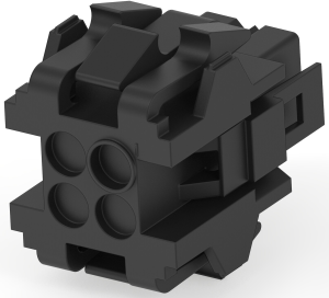 Steckergehäuse, 4-polig, RM 5 mm, gerade, schwarz, 207015-1