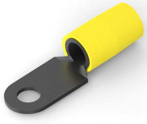 Isolierter Ringkabelschuh, 16,8-26,7 mm², AWG 4, 6.73 mm, M6, gelb
