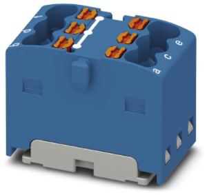 Verteilerblock, Push-in-Anschluss, 0,14-2,5 mm², 6-polig, 17.5 A, 6 kV, blau, 3002761