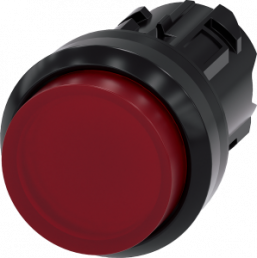 Drucktaster, beleuchtbar, tastend, Bund rund, rot, Einbau-Ø 22.3 mm, 3SU1001-0BB20-0AA0