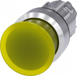 Pilzdrucktaster, tastend, gelb, Einbau-Ø 22.3 mm, 3SU1051-1AD30-0AA0