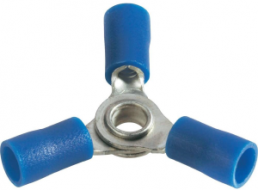 Isolierter 3-fach Kabelschuh, 1,5-2,5 mm², AWG 16 bis 14, 4 mm, M4, blau