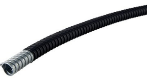 Schutzschlauch, Innen-Ø 21.1 mm, Außen-Ø 26 mm, BR 60 mm, Stahl, verzinkt/PVC, schwarz