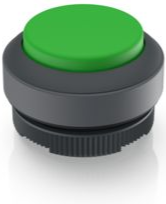 Drucktaster, beleuchtbar, tastend, Bund rund, grün, Frontring schwarz, Einbau-Ø 29.8 mm, 1.30.270.201/2501