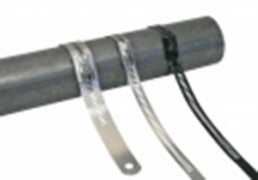 Kabelbinder, Edelstahl, (L x B) 225 x 7 mm, Bündel-Ø 58 mm, schwarz, UV-beständig, -80 bis 540 °C