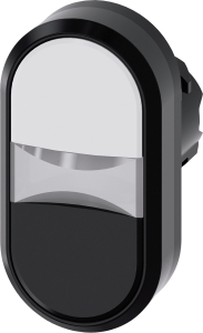 Doppeldrucktaster, unbeleuchtet, Bund oval, weiß/schwarz, Einbau-Ø 22.3 mm, 3SU1000-3AB61-0AA0