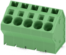 Leiterplattenklemme, 5-polig, RM 15 mm, 0,75-10 mm², 76 A, Federklemmanschluss, grün, 1034125