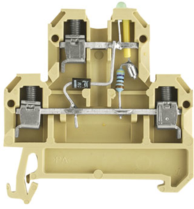 Mehrstock-Reihenklemme, Schraubanschluss, 0,5-4,0 mm², 5 mA, 1 kV, beige/gelb, 0210460000