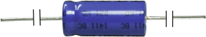 Elektrolytkondensator, 10 µF, 63 V (DC), -10/+30 %, axial, Ø 6 mm
