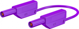 Messleitung mit (4 mm Stecker, gefedert, gerade) auf (4 mm Stecker, gefedert, gerade), 1 m, violett, Silikon, 1,0 mm², CAT III