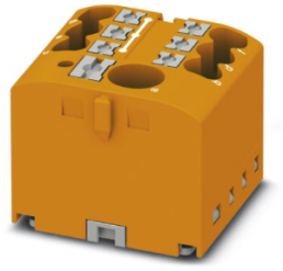 Verteilerblock, Push-in-Anschluss, 0,14-4,0 mm², 7-polig, 24 A, 6 kV, orange, 3273348