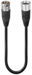 Sensor-Aktor Kabel, M23-Kabelstecker, gerade auf M23-Kabeldose, gerade, 12-polig, 1 m, PUR, schwarz, 8 A, 14699