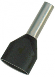 Isolierte Doppel-Aderendhülse, 2 x 1,5 mm², 20 mm/12 mm lang, DIN 46228/4, schwarz, 470412D