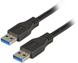 USB 3.0 Adapterleitung, USB Stecker Typ A auf USB Stecker Typ A, 1 m, schwarz