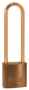 Vorhängeschloss, hoher Bügel, Stufe 3, Bügel (H) 70 mm, Messing, (B) 30 mm, K12030L70BD
