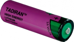 Lithium-Batterie, 3.6 V, LR6, AA, Rundzelle, Flächenkontakt
