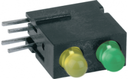 LED-Signalleuchte, gelb/grün, 20 mcd, RM 2.54 mm, LED Anzahl: 2