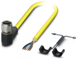 Sensor-Aktor Kabel, M12-Kabeldose, abgewinkelt auf offenes Ende, 5-polig, 2 m, PVC, gelb, 4 A, 1409597