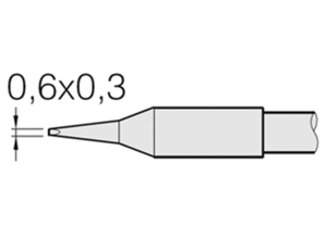 Lötspitze, Meißelform, Ø 0.3 mm, (D x L x B) 0.3 x 10.5 x 0.6 mm, C245-731