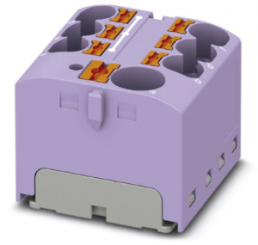 Verteilerblock, Push-in-Anschluss, 0,2-6,0 mm², 7-polig, 32 A, 6 kV, violett, 3273872