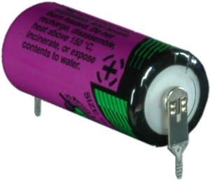 Lithium-Batterie, 3.6 V, 2/3R23, 2/3 AA, Rundzelle, Lötstift