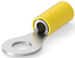 Isolierter Ringkabelschuh, 2,6-6,6 mm², AWG 12 bis 10, 6.73 mm, M6, gelb