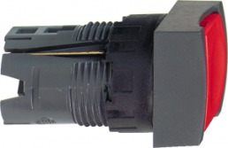 Drucktaster, tastend, Bund quadratisch, rot, Frontring schwarz, Einbau-Ø 16 mm, ZB6CA4