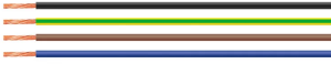 PVC-Schaltlitze, H05V-K, 0,5 mm², AWG 20, grün/gelb, Außen-Ø 2,5 mm