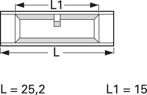 Stoßverbinder mit Isolation, 1,5-2,5 mm², AWG 16 bis 14, blau, 25.2 mm