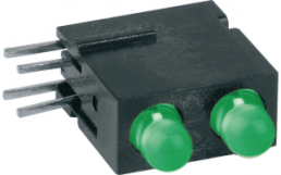 LED-Signalleuchte, grün, 20 mcd, RM 2.54 mm, LED Anzahl: 2