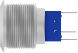 Schalter, 1-polig, silber, beleuchtet (rot/blau), 3 A/250 VAC, Einbau-Ø 22.2 mm, IP67, 2317570-3