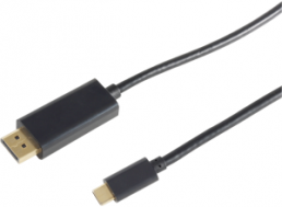DisplayPort Kabel, DisplayPort Stecker auf USB 3.1 Stecker Typ C, schwarz, 1 m