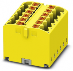 Verteilerblock, Push-in-Anschluss, 0,14-4,0 mm², 12-polig, 24 A, 6 kV, gelb, 3273292