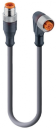 Sensor-Aktor Kabel, M12-Kabelstecker, gerade auf M12-Kabeldose, abgewinkelt, 5-polig, 2 m, PUR, schwarz, 4 A, 16220