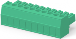 Leiterplattenklemme, 10-polig, RM 3.81 mm, 0,05-2 mm², 11 A, Käfigklemme, grün, 1-284507-0