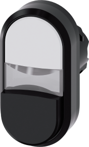 Doppeldrucktaster, beleuchtbar, tastend, Bund oval, weiß/schwarz, Einbau-Ø 22.3 mm, 3SU1001-3BB61-0AA0