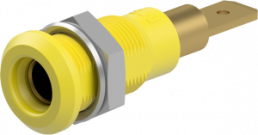 4 mm Buchse, Steckanschluss, Einbau-Ø 8.1 mm, gelb, 64.3040-24